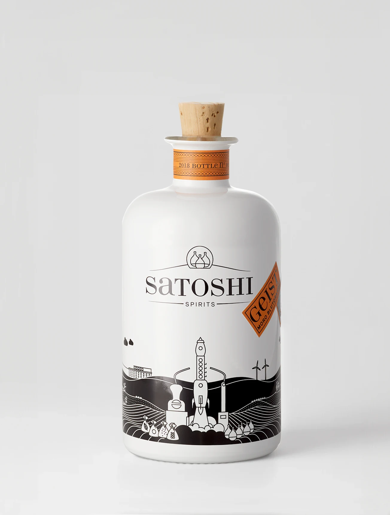 Produktbild des sizilianischen Blutorangengeist von Satoshi Spirits